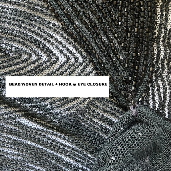 BLACK FULLY BEADED BOLERO / SHRUG - Picture 7 of 11